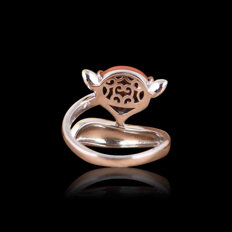 Agate Fox 925 Sterling Silver Open Ring