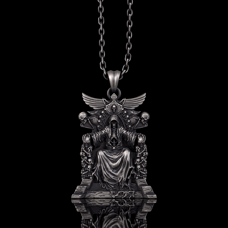 Death Regal Throne Sterling Silver Pendant | RoyalLuster.com