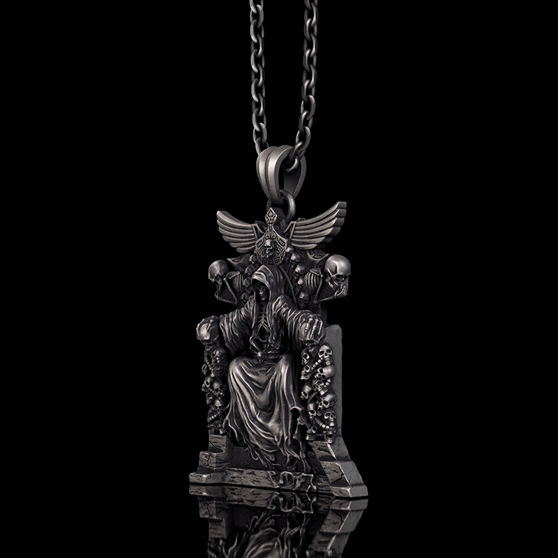 Death Regal Throne Sterling Silver Pendant | RoyalLuster.com