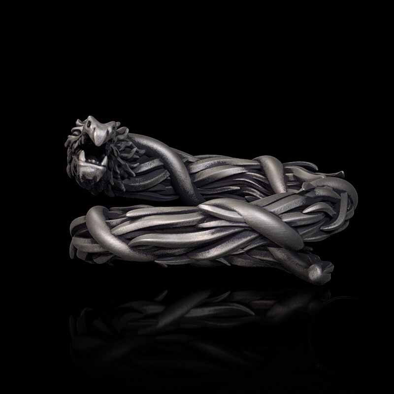 Domineering Hovering Dragon Sterling Silver Ring