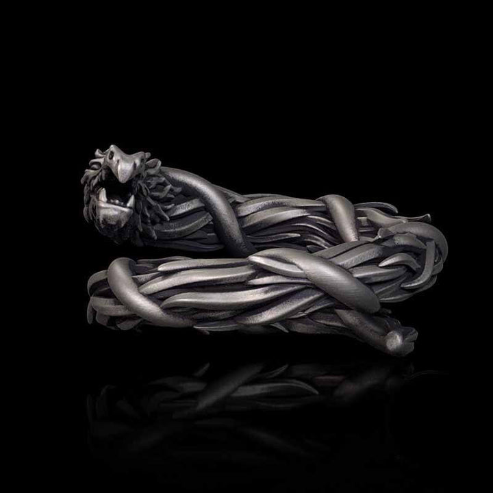 Domineering Hovering Dragon Sterling Silver Ring