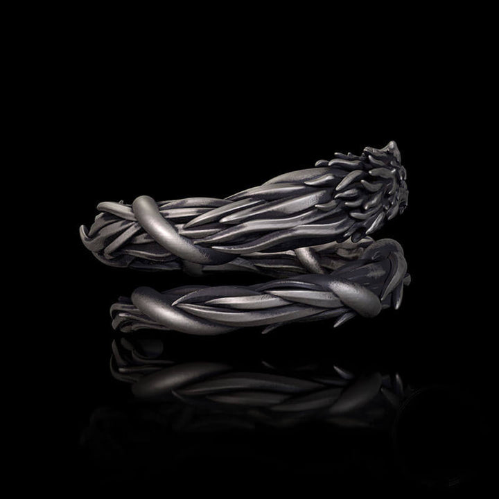 Domineering Hovering Dragon Sterling Silver Ring