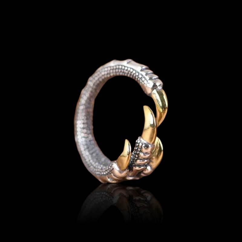 Punk Eagle Claw 925 Sterling Silver Open Ring 04 | RoyalLuster.com