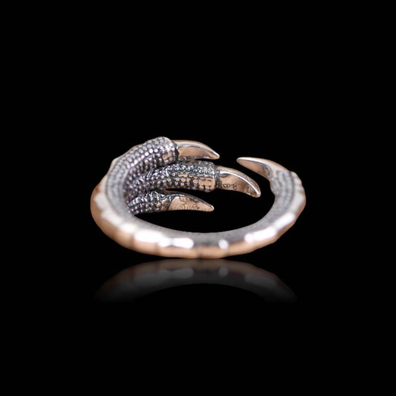 Punk Eagle Claw 925 Sterling Silver Open Ring