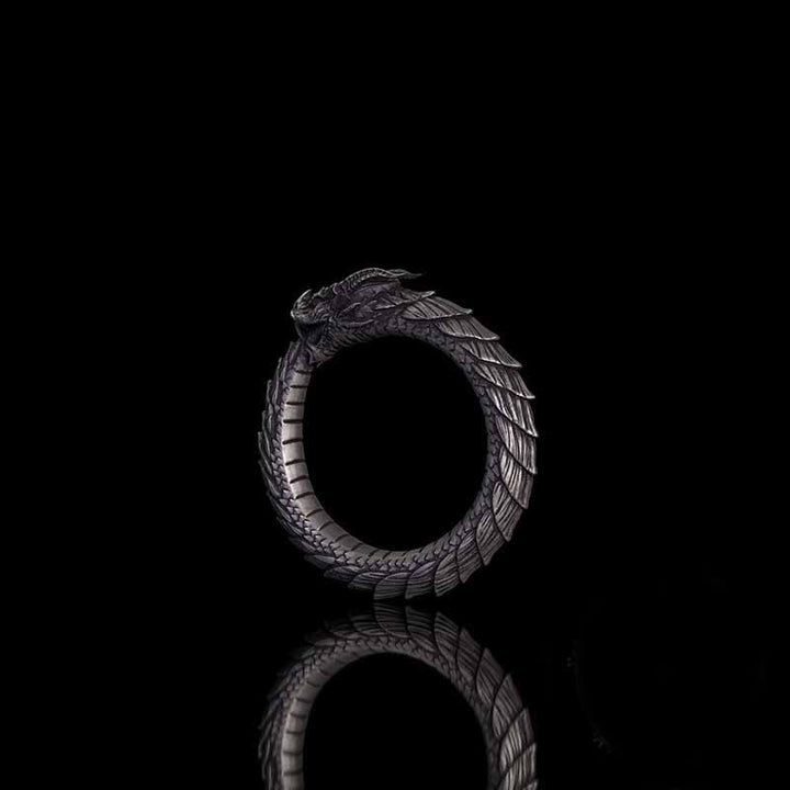 Punk Ouroboros Snake Sterling Silver Ring