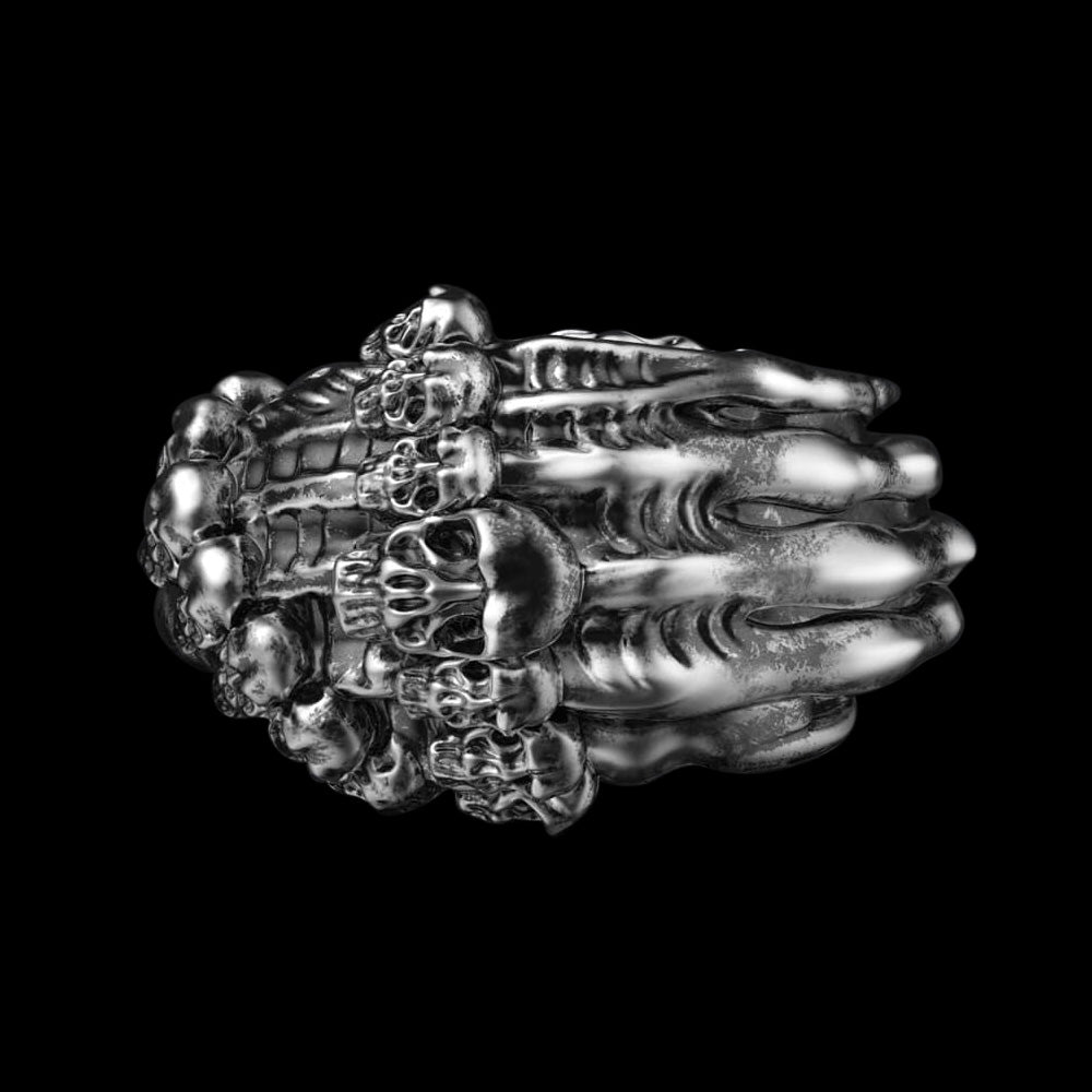 Skull Claw 925 Sterling Silver Ring