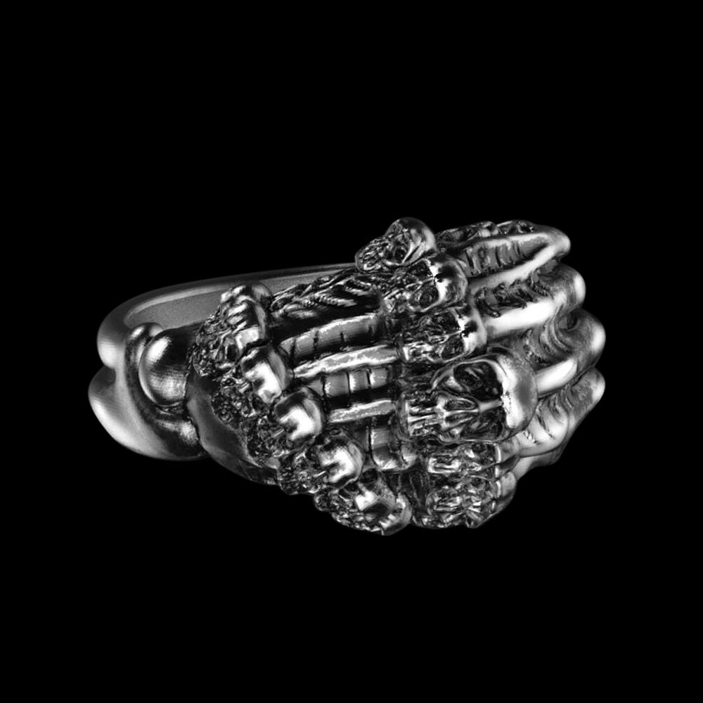 Skull Claw 925 Sterling Silver Ring