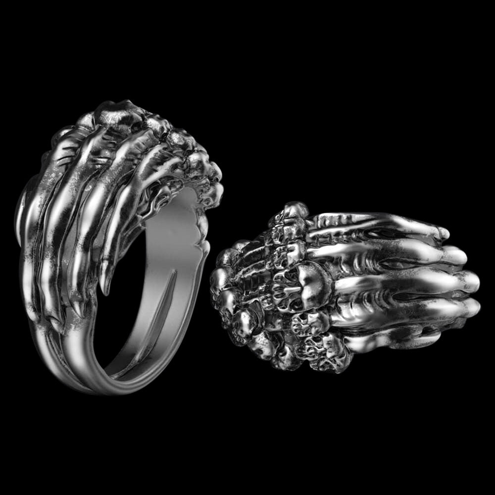 Skull Claw 925 Sterling Silver Ring