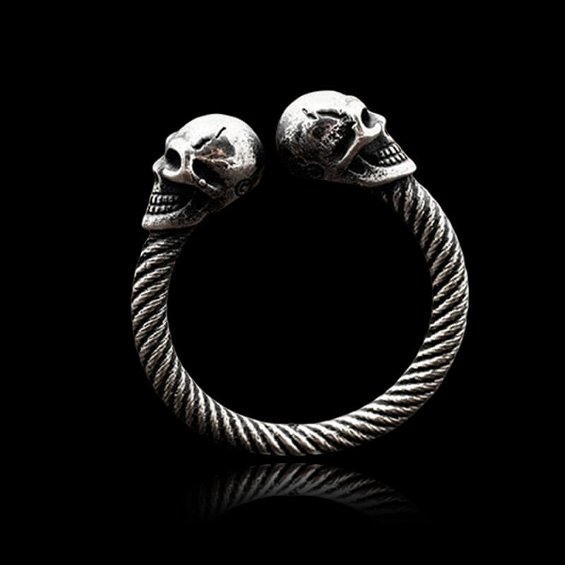 Smiling Skull 925 Sterling Silver Open Ring