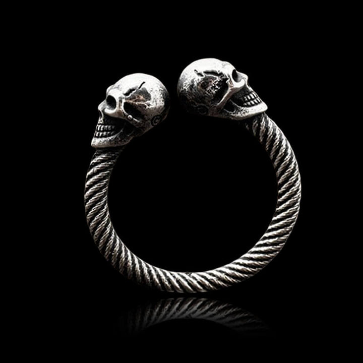 Smiling Skull 925 Sterling Silver Open Ring