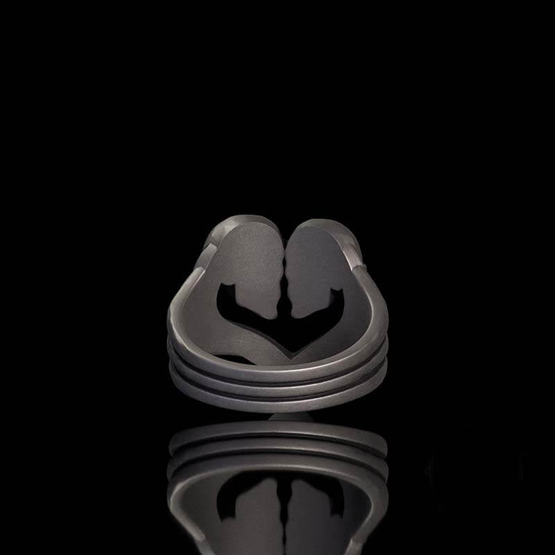 Till Death Do Us Part Skull Heart Sterling Silver Ring