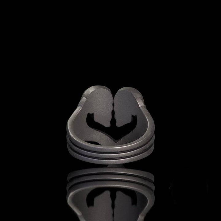 Till Death Do Us Part Skull Heart Sterling Silver Ring