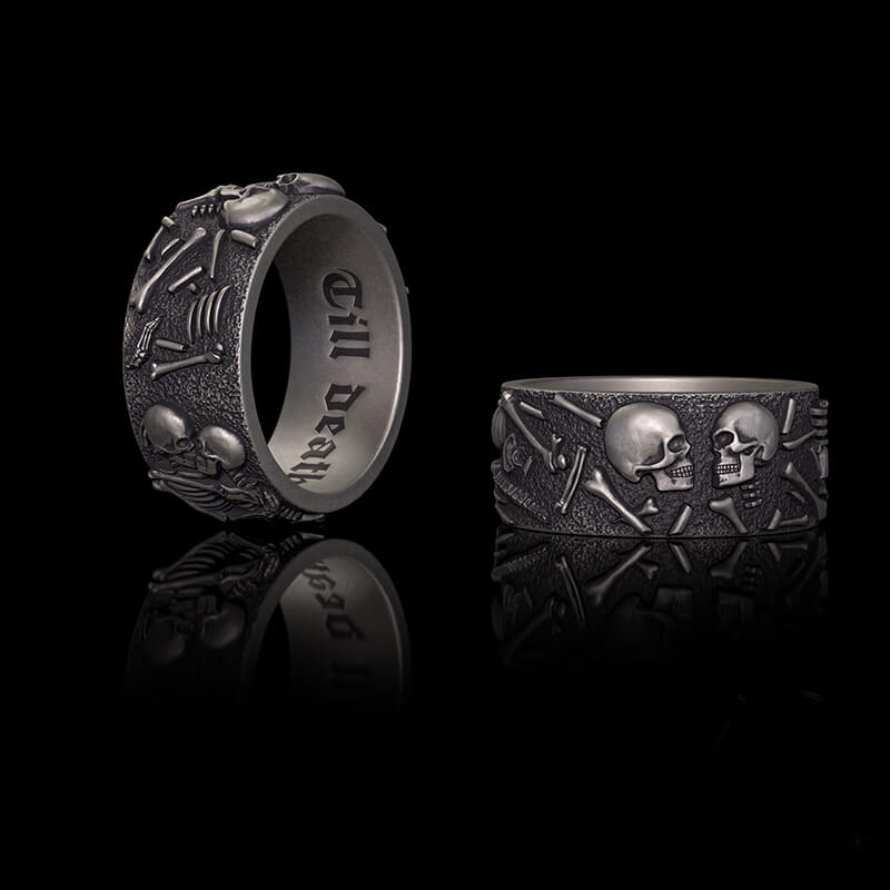 Till Death Do Us Part Sterling Silver Couple Ring | RoyalLuster.com
