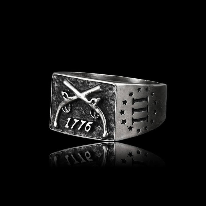 1776 Crossed Guns 925 Sterling Silver Ring | Royalluster.com 01 | Royalluster.com