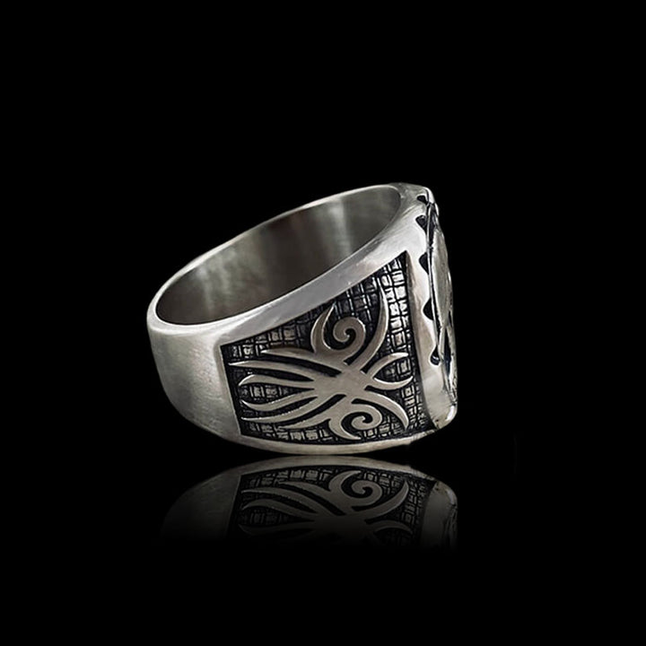 1937 Skull Hobo Nickel 925 Sterling Silver Ring