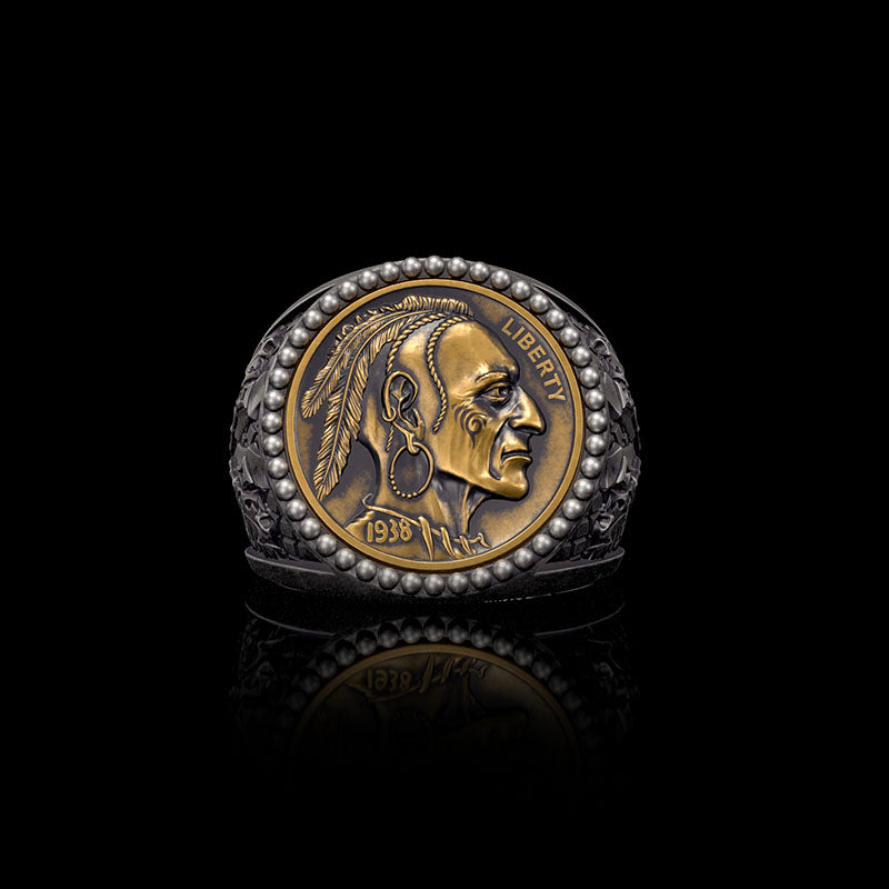 1938 Buffalo Hobo Nickel 925 Sterling Silver Ring