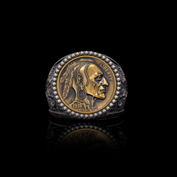 1938 Buffalo Hobo Nickel 925 Sterling Silver Ring