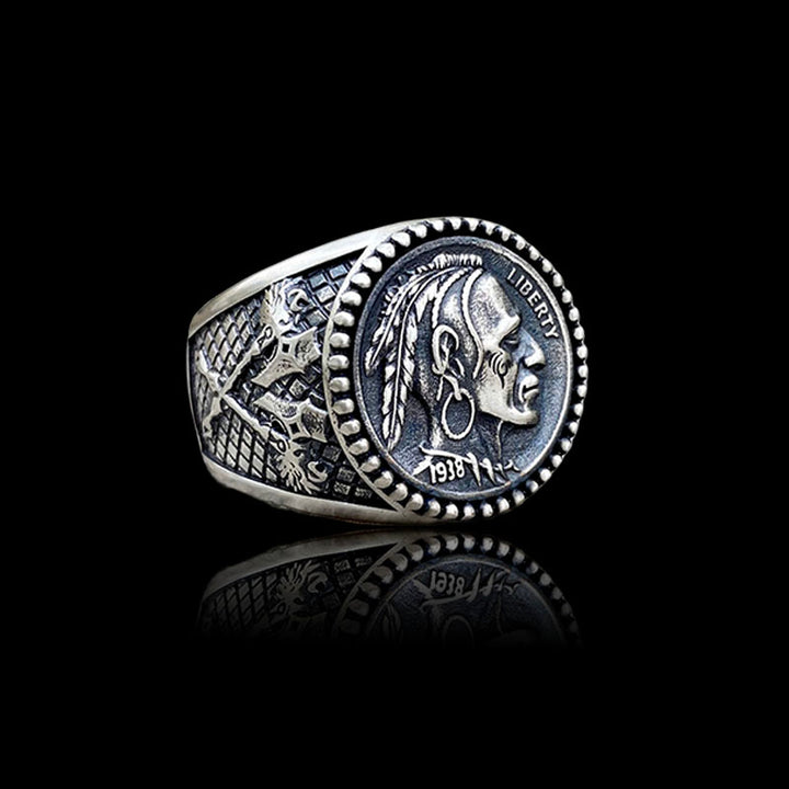 1938 Buffalo Hobo Nickel 925 Sterling Silver Ring