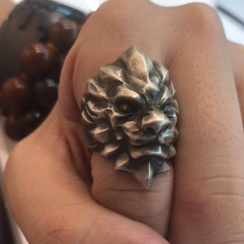 3D Lion 925 Sterling Silver Beast Ring