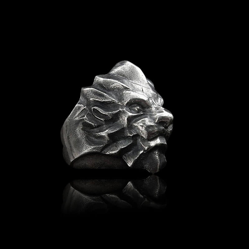 3D Lion 925 Sterling Silver Beast Ring