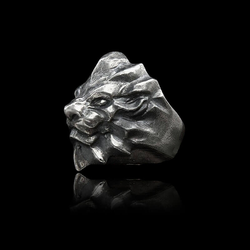 3D Lion 925 Sterling Silver Beast Ring