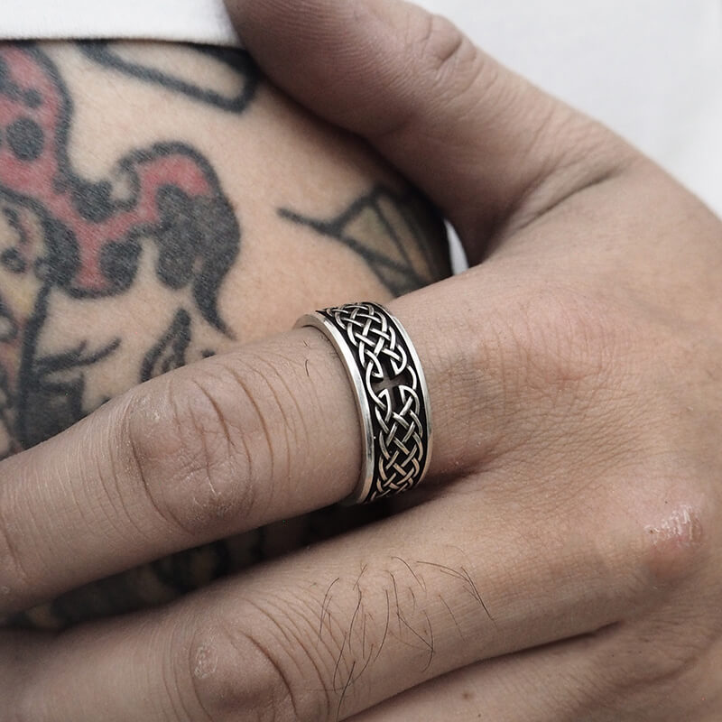 Openwork Cross 925 Sterling Silver Viking Ring 02 | Royalluster.com