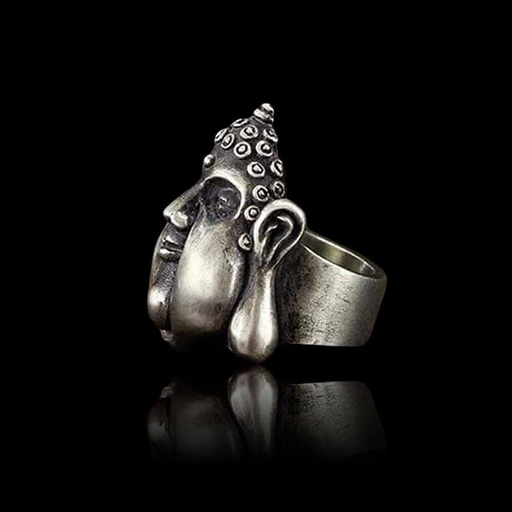 Smiling Buddha 925 Sterling Silver Ring