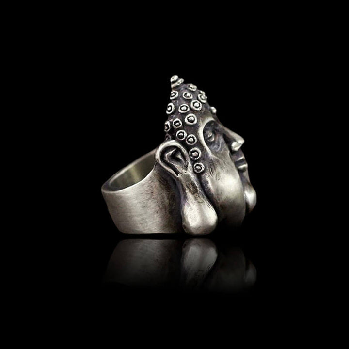 Smiling Buddha 925 Sterling Silver Ring
