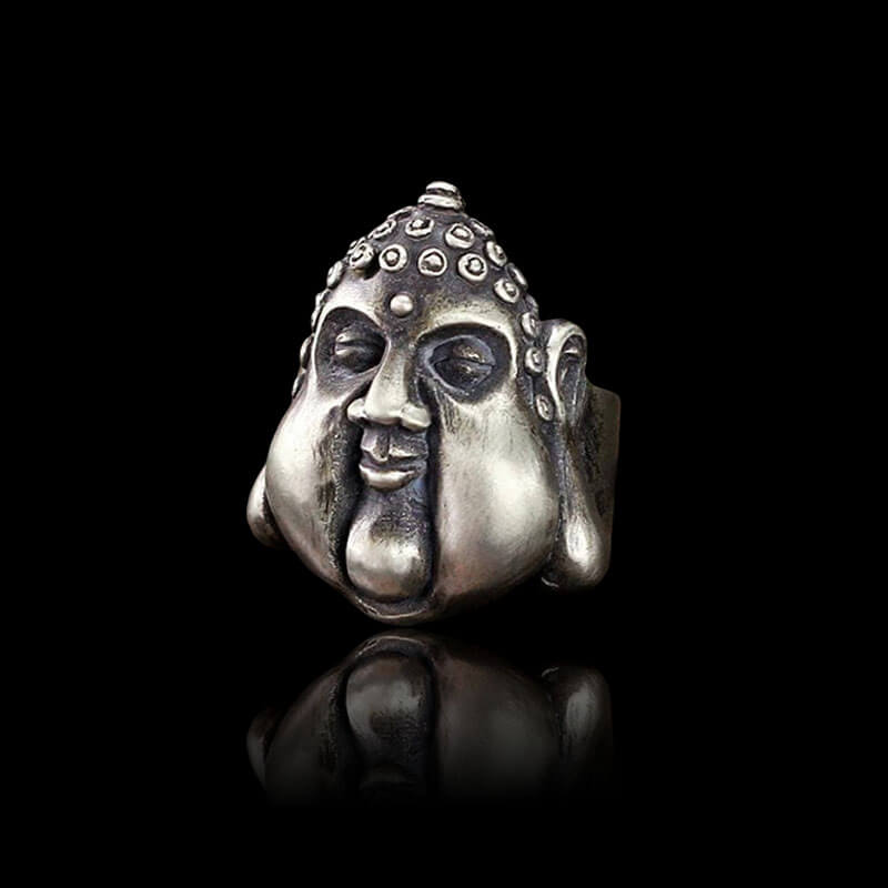 Smiling Buddha 925 Sterling Silver Ring