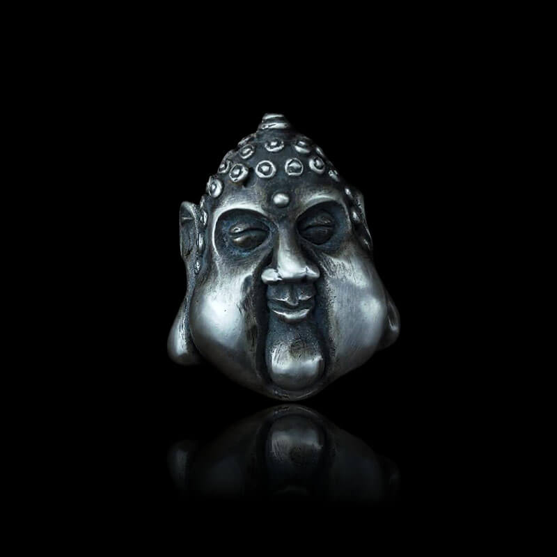 Smiling Buddha 925 Sterling Silver Ring