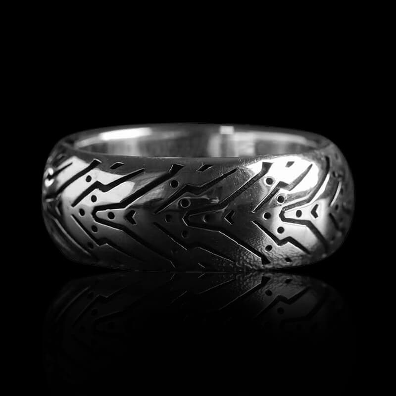 Angel Tire 925 Sterling Silver Men's Ring 01 | RoyalLuster.com