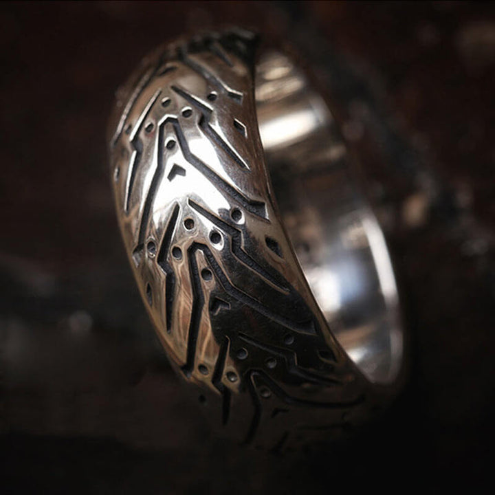 Angel Tire 925 Sterling Silver Men's Ring 04 | RoyalLuster.com