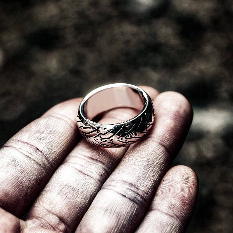 Angel Tire 925 Sterling Silver Men's Ring 05 | RoyalLuster.com