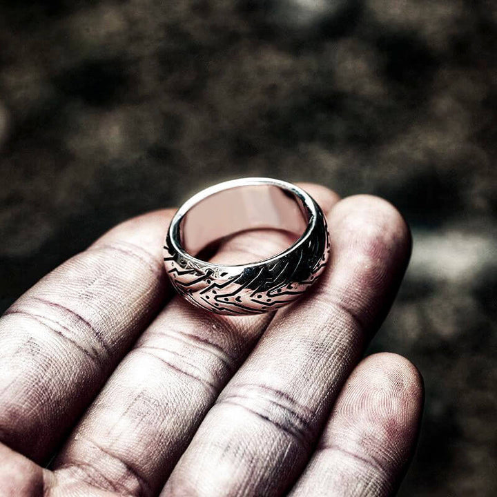 Angel Tire 925 Sterling Silver Men's Ring 05 | RoyalLuster.com