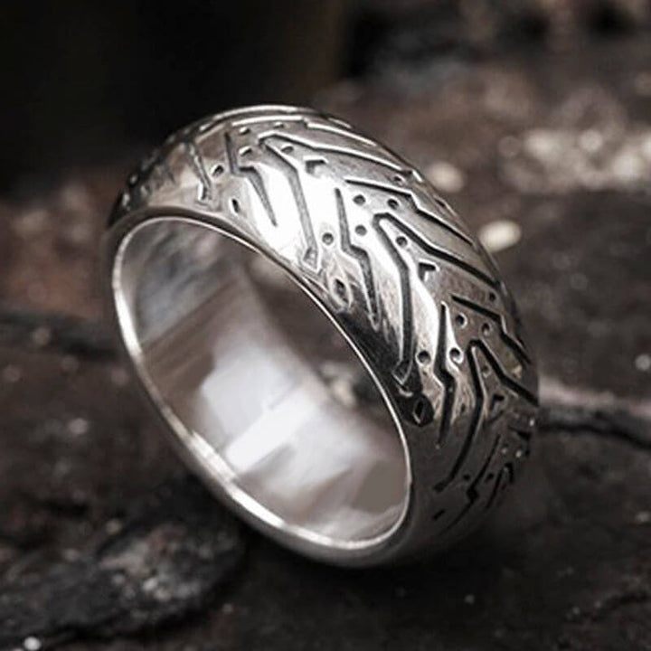 Angel Tire 925 Sterling Silver Men's Ring