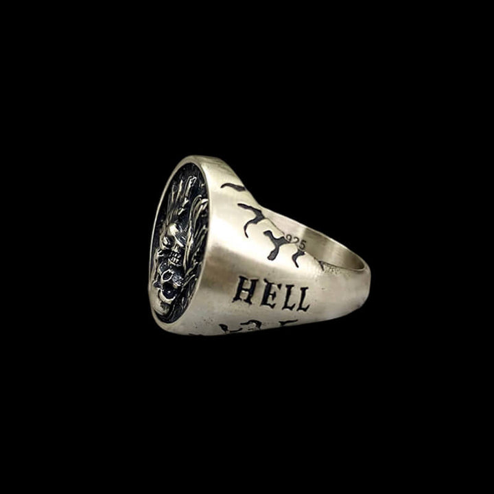 Angel Devil Skull 925 Sterling Silver Ring