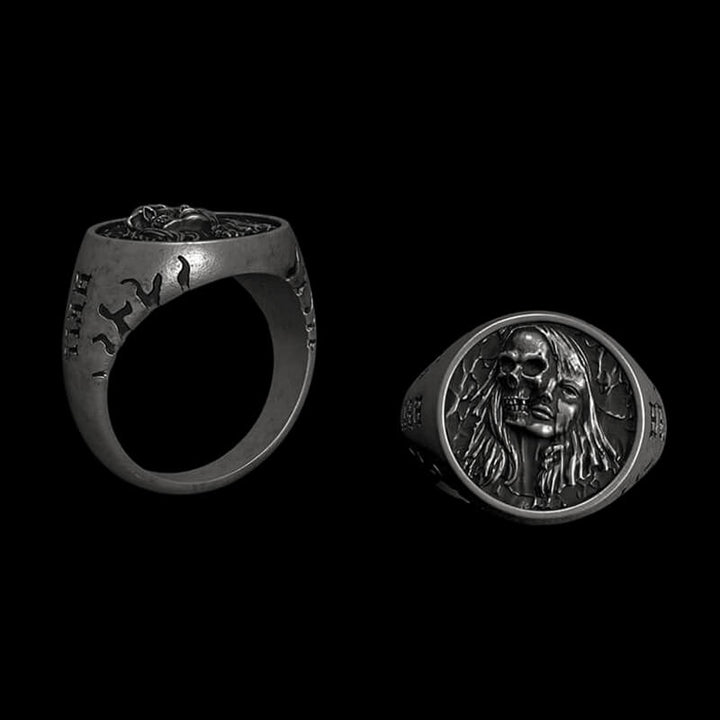 Angel Devil Skull 925 Sterling Silver Ring