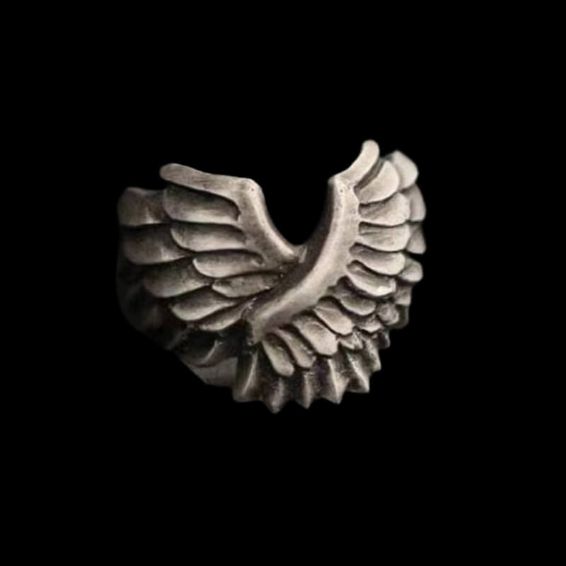 Angel Wing Brass 925 Sterling Silver Beast Ring