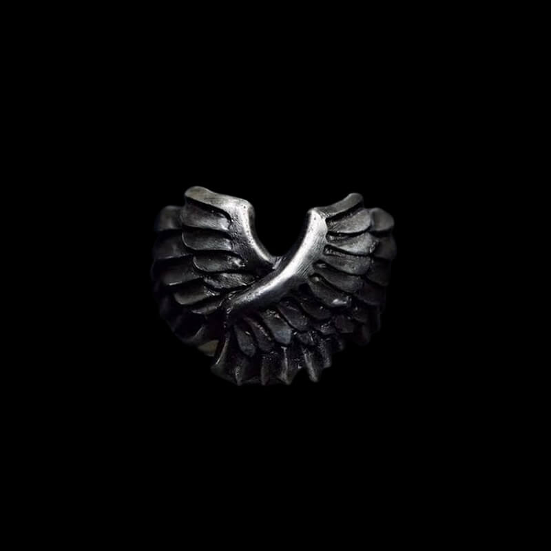 Angel Wing Brass 925 Sterling Silver Beast Ring