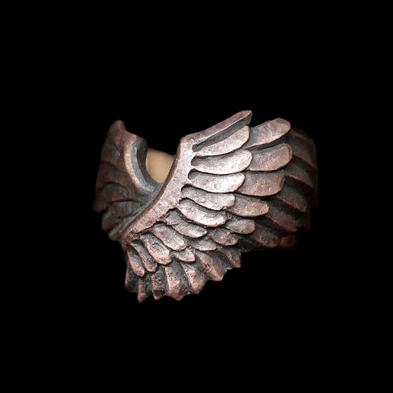 Angel Wing Brass 925 Sterling Silver Beast Ring
