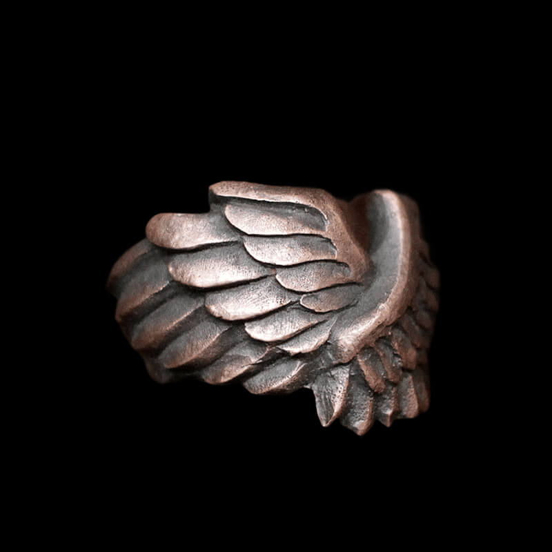 Angel Wing Brass 925 Sterling Silver Beast Ring