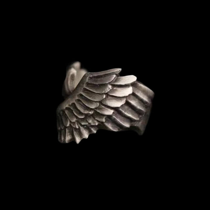 Angel Wing Brass 925 Sterling Silver Beast Ring