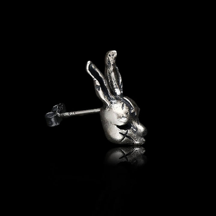 Anti Cross Hare 925 Sterling Silver Ear Stud