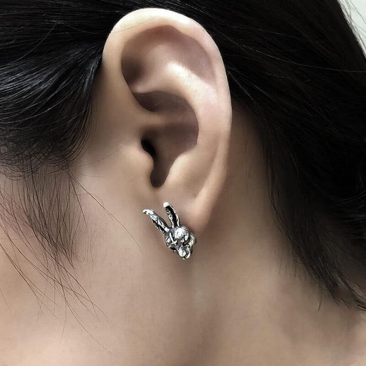 Anti Cross Hare 925 Sterling Silver Ear Stud