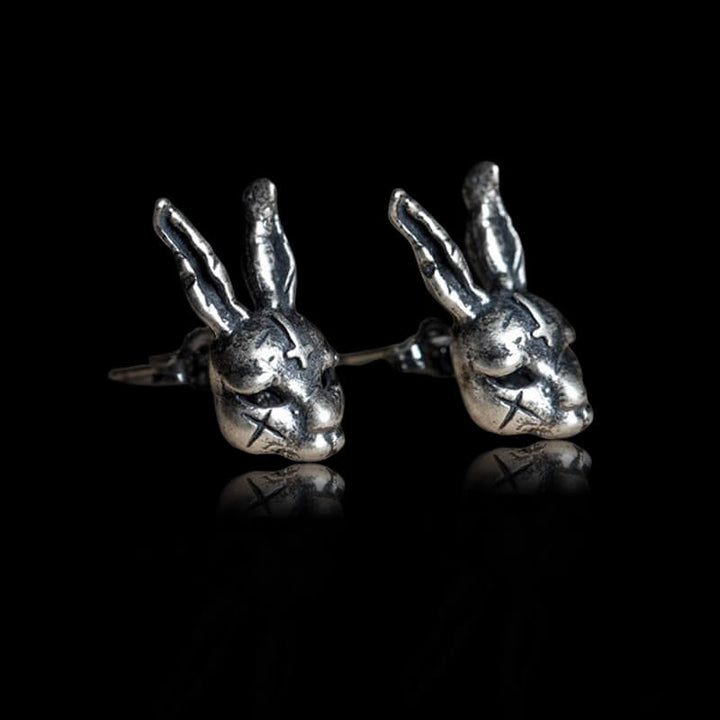Anti Cross Hare 925 Sterling Silver Ear Stud
