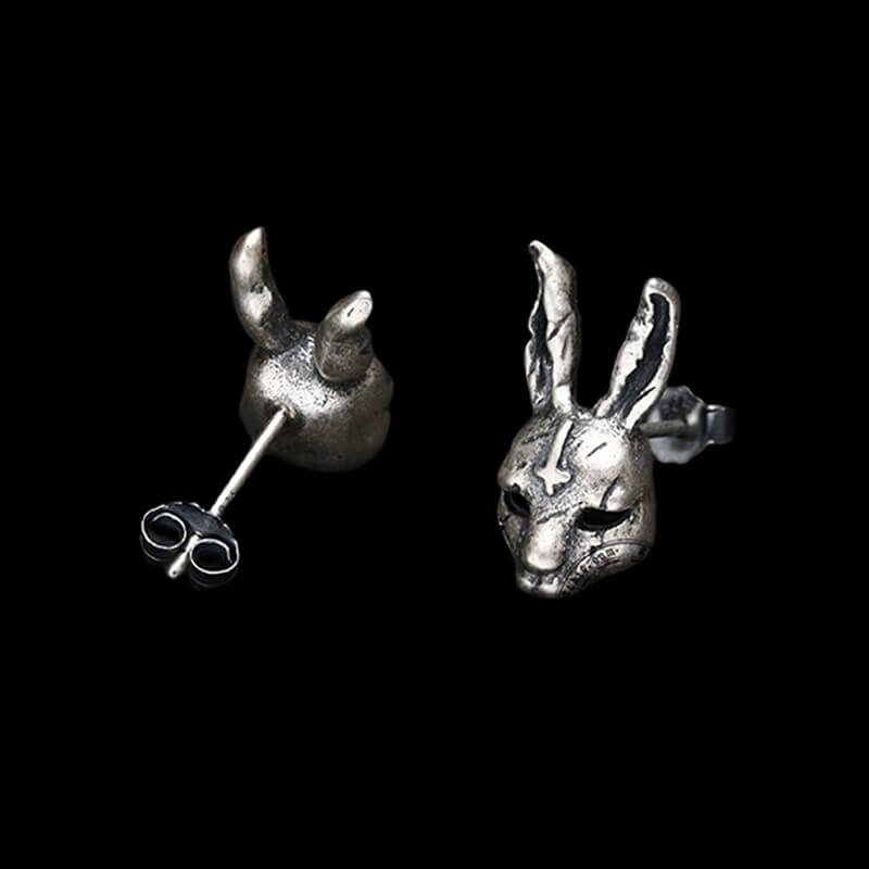 Anti Cross Hare 925 Sterling Silver Ear Stud