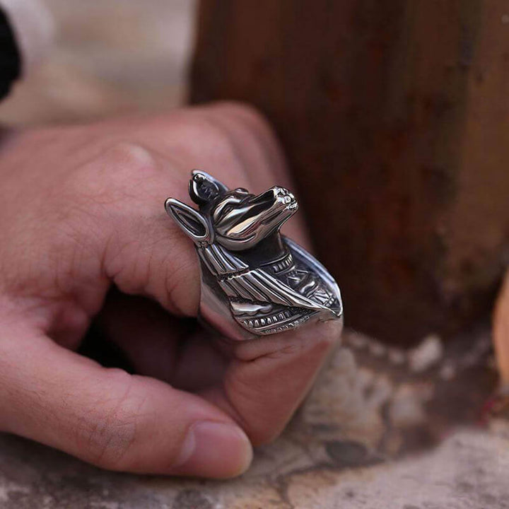 Anubis 925 Sterling Silver Egyptian Mythology Ring