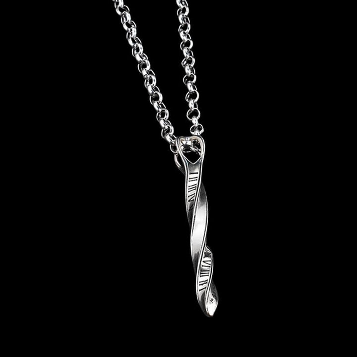 Arrow of Time and Möbius 925 Sterling Silver Necklace