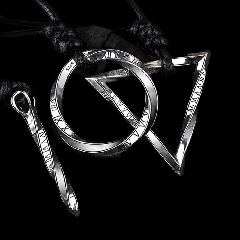 Arrow of Time and Möbius 925 Sterling Silver Necklace