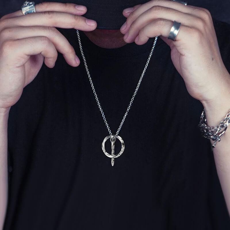 Arrow of Time and Möbius 925 Sterling Silver Necklace